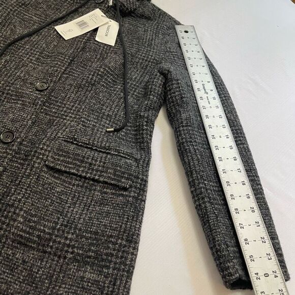 NWT THAKOON Addition Wool Blend Gray Melange Hooded Blazer Coat Jacket Size M - Picture 4 of 10